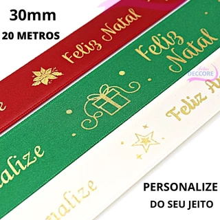 Fita de Cetim Personalizada 30mm 20 Metros