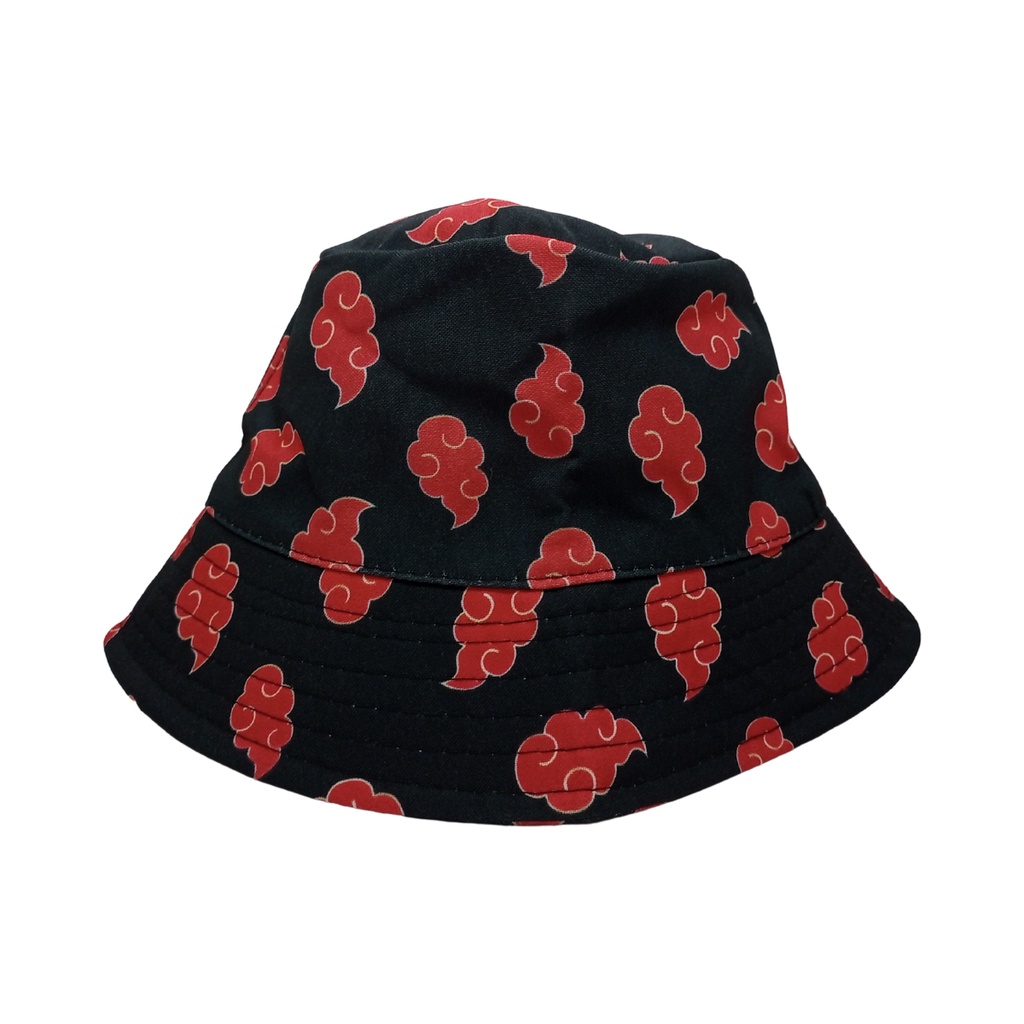 Chapéu Bucket Hat Naruto Akatsuki Nuvem Vermelha