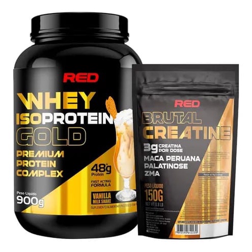 Gold Whey Isoprotein 900g + Brutal Creatine 150g Red Series