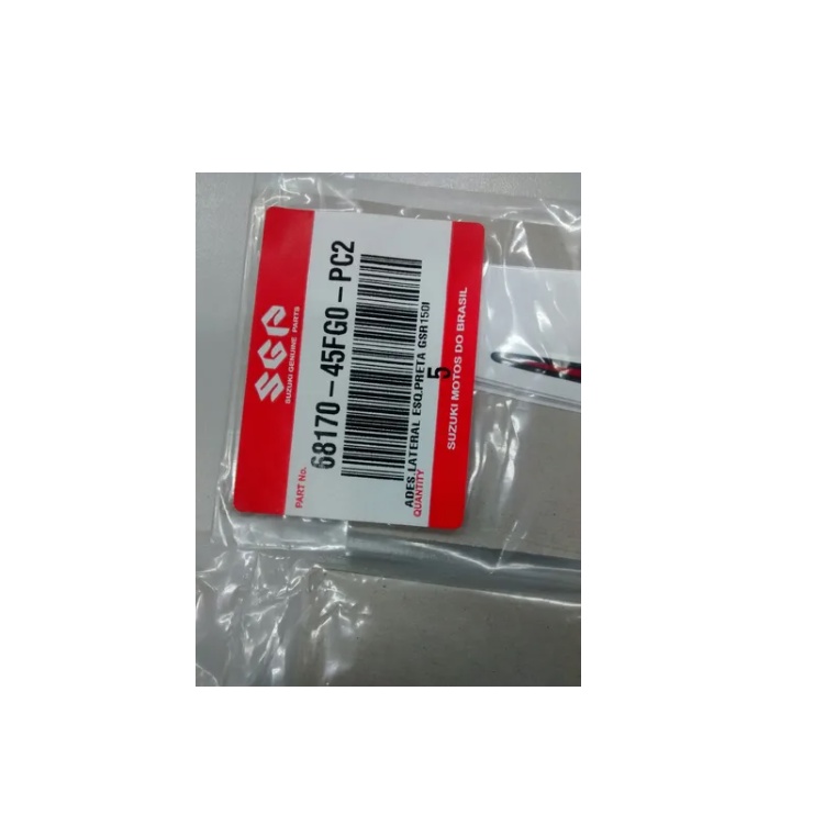 Adesivo Lateral Rabeta Esquerda Preta Suzuki Gsr 150i