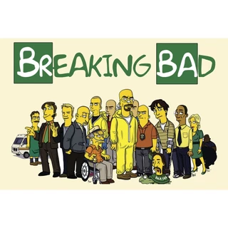 Placa Decorativa Breaking Bad Simpsons 20cm X 28,5cm / 30cm X 42cm MDF 3mm