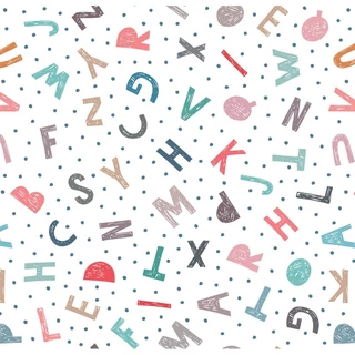 Papel De Parede Adesivo Lavável sala Alfabeto ABC Colores