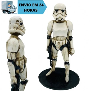 Boneco Estatueta Stormtrooper Star Wars Filme Colecionável Estátua de Resina