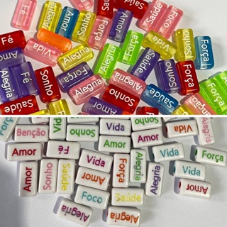 Miçanga Entremeio Palavras Pulseira 20 unidades