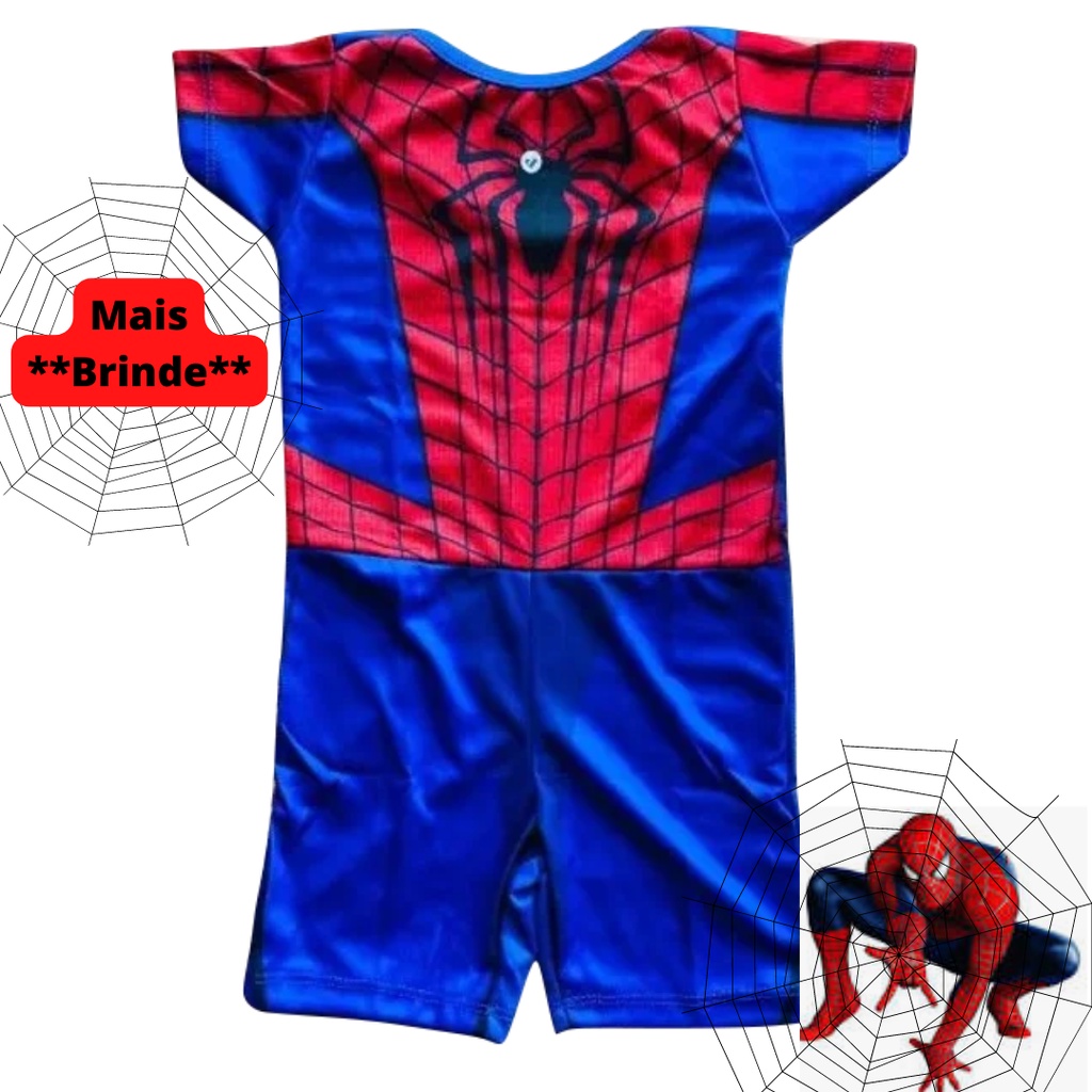 Roupa Infantil Super Herói Homem Aranha Fantasia | Shopee Brasil