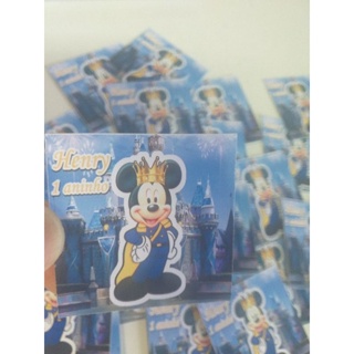 Adesivos do Mickey Realeza 5cm x 5cm para caixa acrílica.