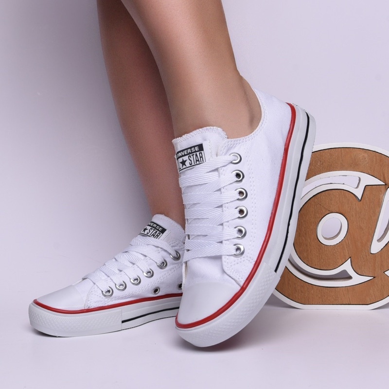 All star branco com hot sale estrela