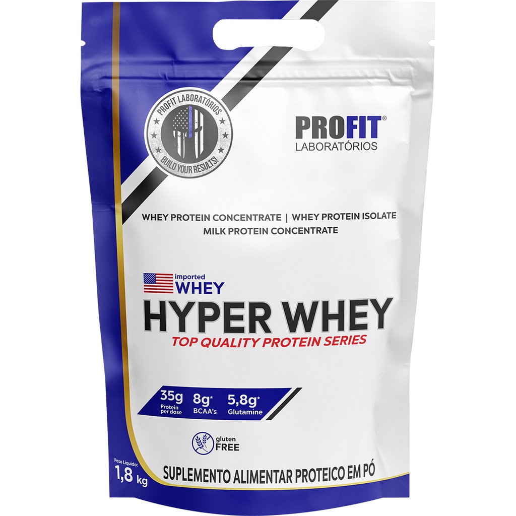 Hyper Whey – Isolado e Concentrado – Refil 1,8Kg – Matéria Prima Importada – Profit