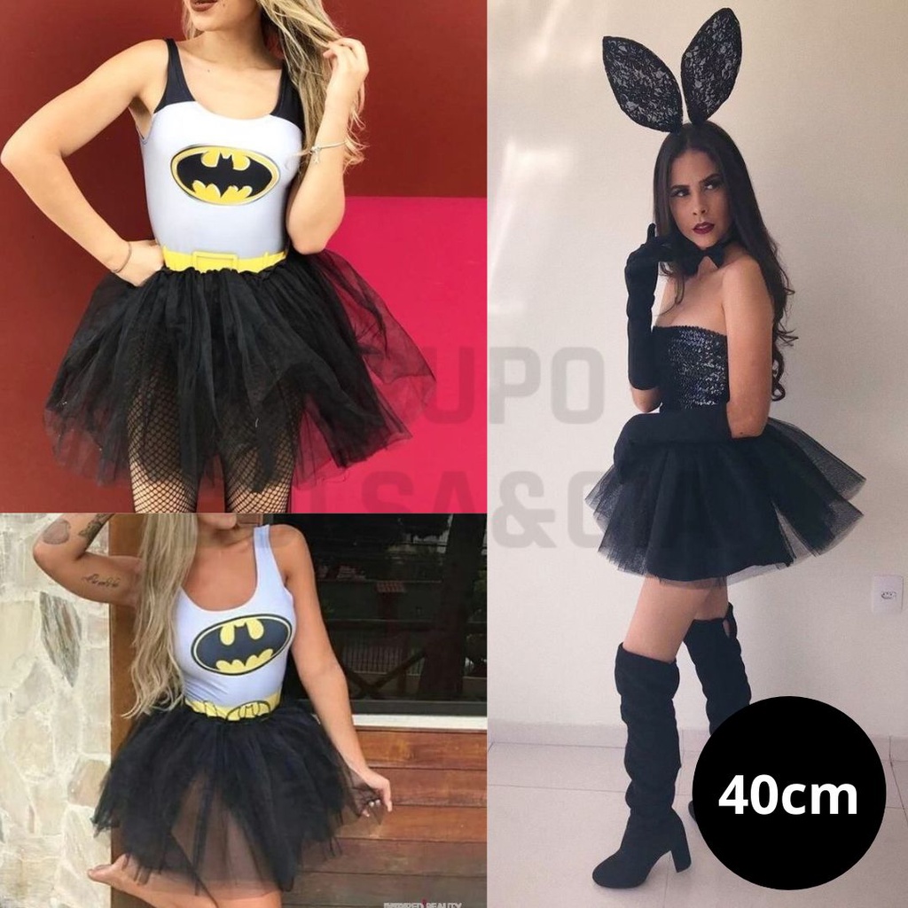 Saia de tule store preta para carnaval