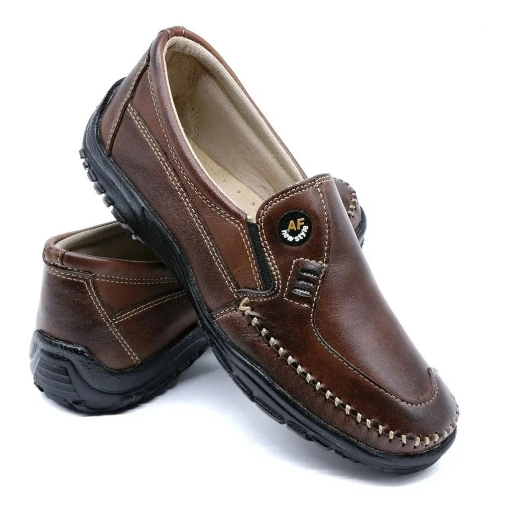 Sapatilha Mocassim Masculina Toda em Couro