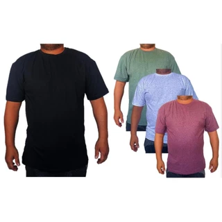 Camiseta Masculina Plus Size Gola Redonda Básica Algodão