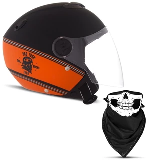 Capacete Moto Aberto Masculino e Feminino Pro Tork New Atomic Skull com Bandana