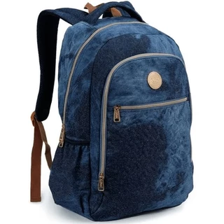 Mochila Feminina Jeans e Glitter Sortida Seanite