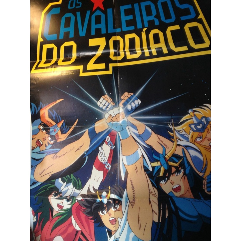 Revista Pôster dos Cavaleiros do Zodíaco Saint Seiya Original de 1995 Dimensões 84x57cm Editora Prince