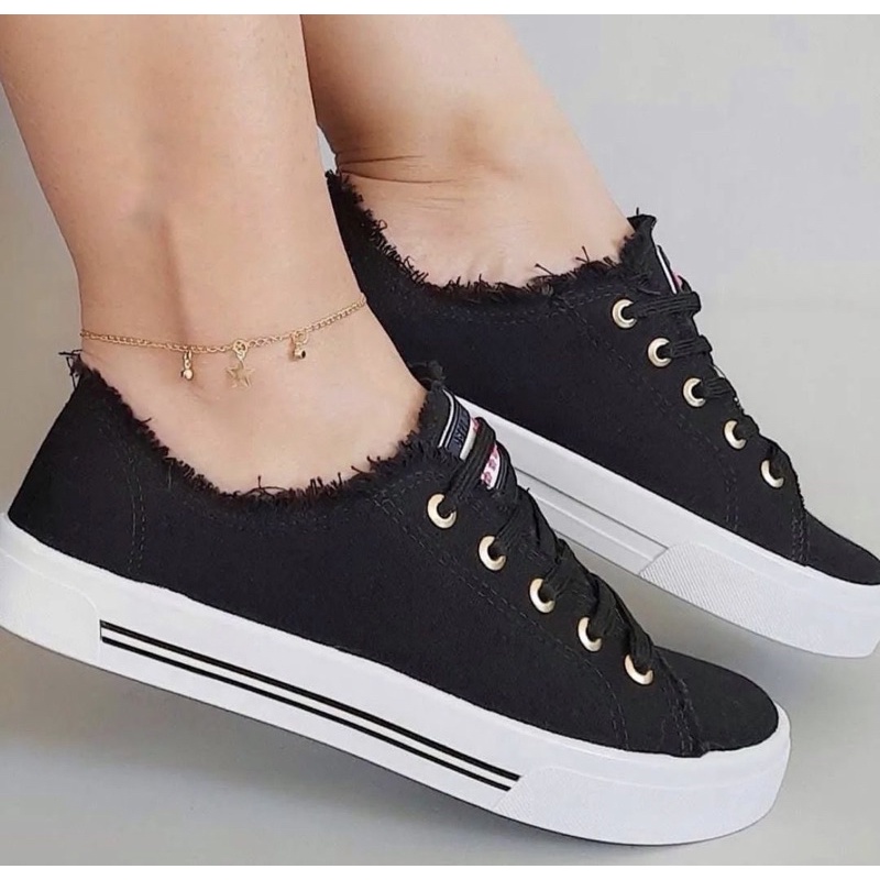 Tênis Casual Feminino Moleca Desfiado Confortável Original Moda ...