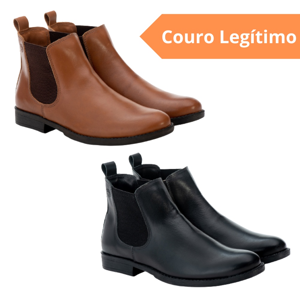 Bota Chelsea Masculina Couro Legítimo Polo North