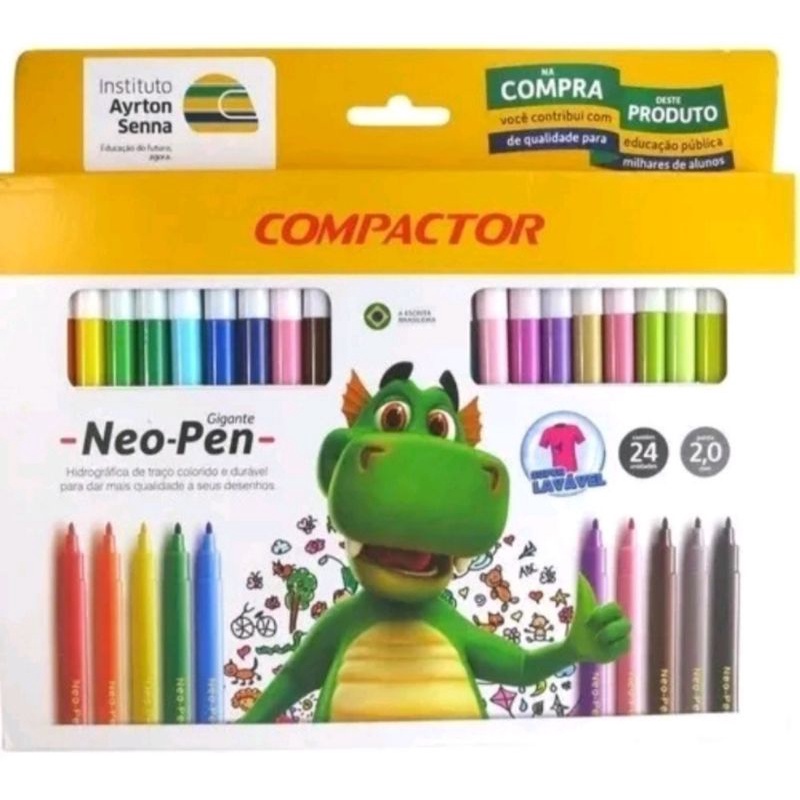Canetinha Hidrográfica NeoPen Compactor 36/24 Cores Ponta Fina Super ...