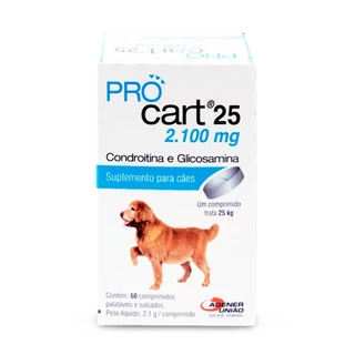 Pro Cart 25 Condroitina Glicosamina 60 Com Cães Procart 2100 Cachorros