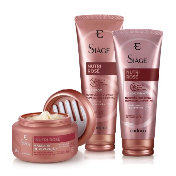 Kit Siàge Nutri Rosé Shampoo + Condicionador + Máscara Eudora
