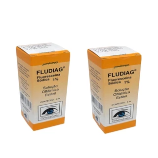 kit c/ 2 Fludiag Fluoresceina Sodica (colirio) 1%