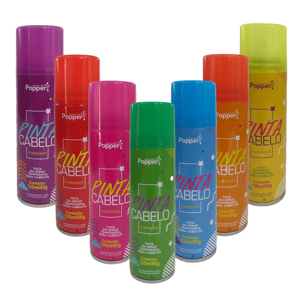 Tinta Spray para Cabelo Neon Colorido Fluor Temporária 135mL | Shopee ...