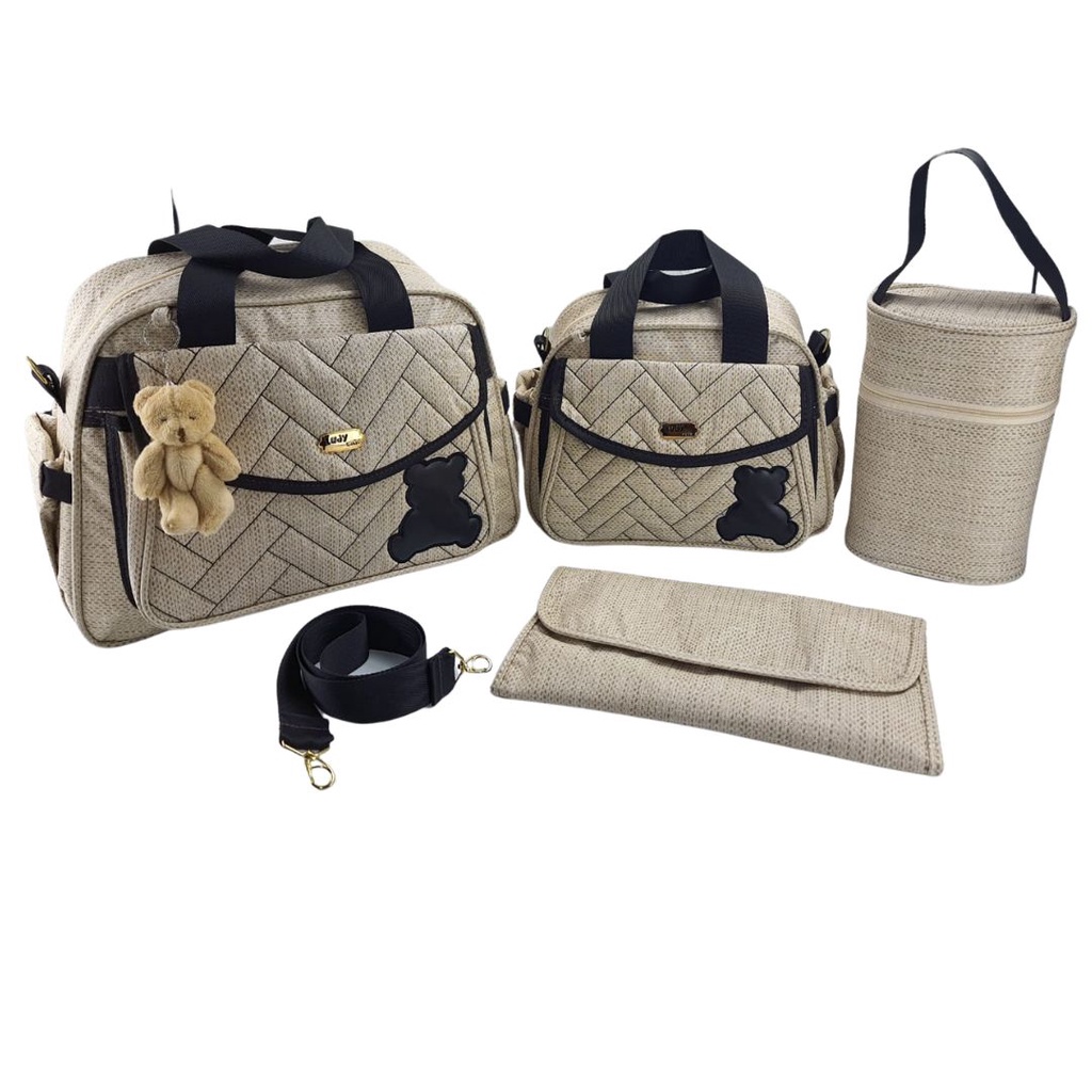 Kit Bolsa Maternidade urso aplicado