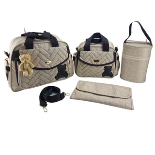Kit Bolsa Maternidade urso aplicado
