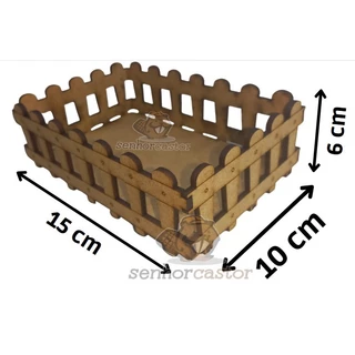 10 Bandejas Cerquinha Fazendinha Em Mdf Cru - Presentes - Datas Especiais - Medidas 15 cm comprimento x 10 cm largura x 6 cm