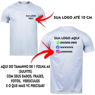 Camiseta Personalizada BRANCA (Empresas , foto, outros)