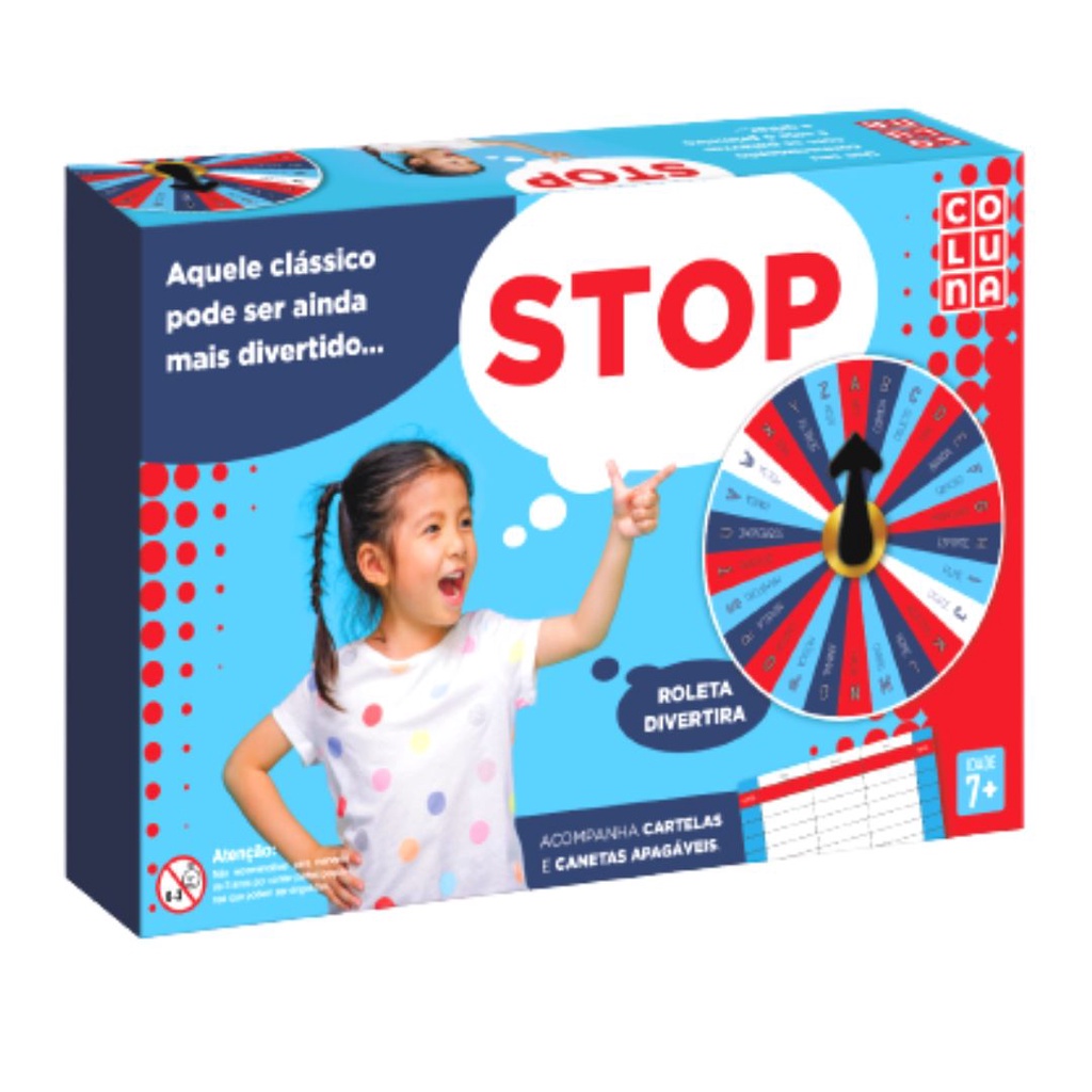 Jogo Stop Brinquedo Tradicional e Educativo com Roleta Brinquedos