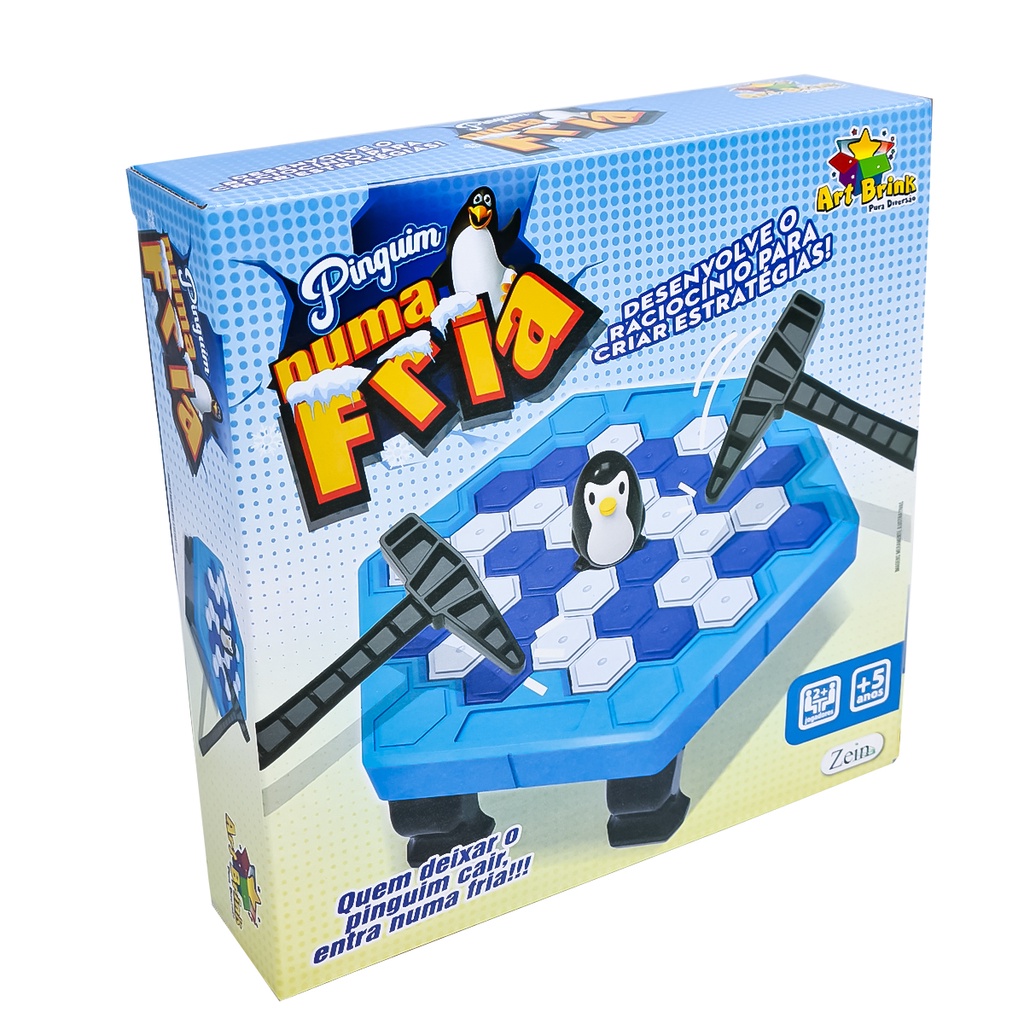 JOGO DE MESA QUEBRA GELO DO PINGUIM INFANTIL MARTELINHO NUMA FRIA