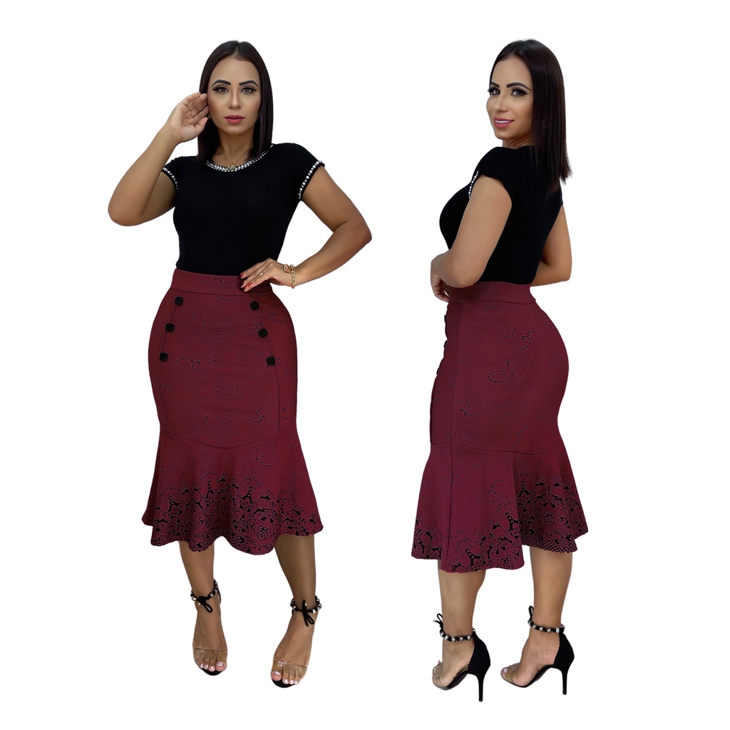 Floratta moda evangelica saias hot sale midi