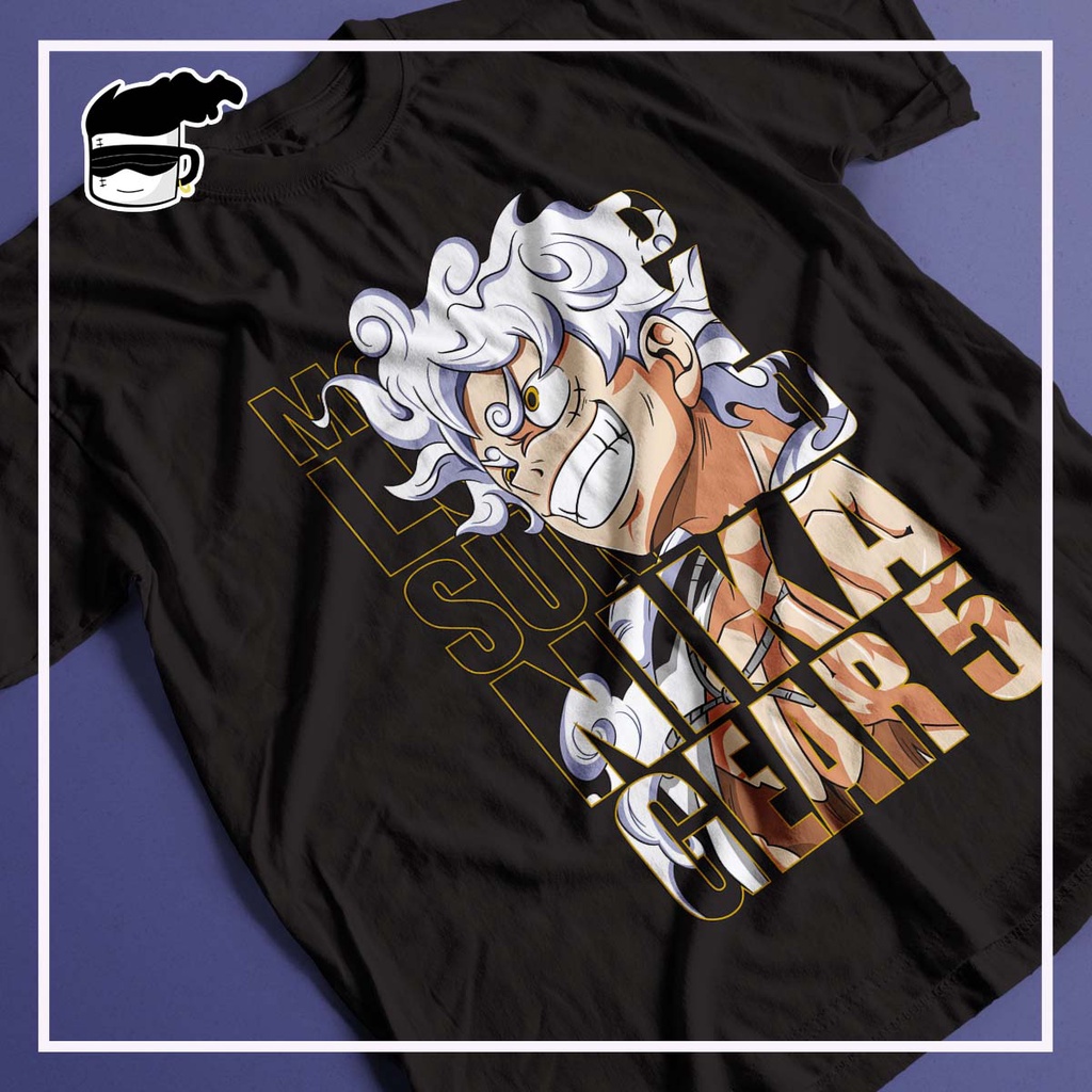 Camiseta One Piece Luffy Nika Unissex 100% Algodão Camisa Anime Gear 5
