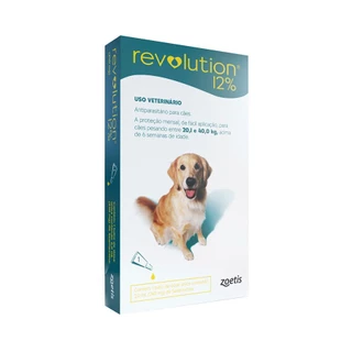 Antipulgas Revolution 12% Cães de 20,1kg a 40k 1 Pipeta