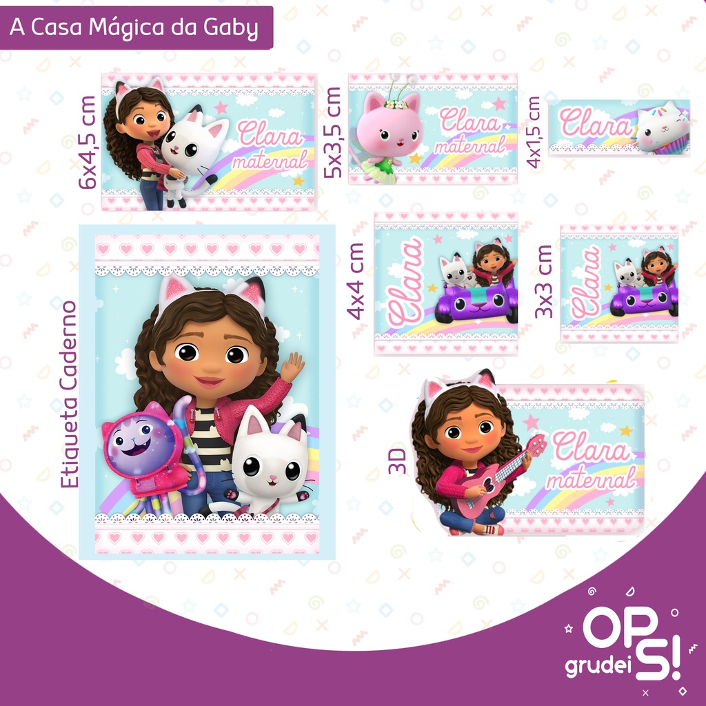 Kit Etiqueta Escolar - A Casa Mágica da Gaby - 83 Unidades - Vinil ...