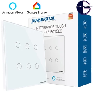 Interruptor Inteligente 6 Botões Touch Wifi Smart Alexa 4x4 Automação Residencial