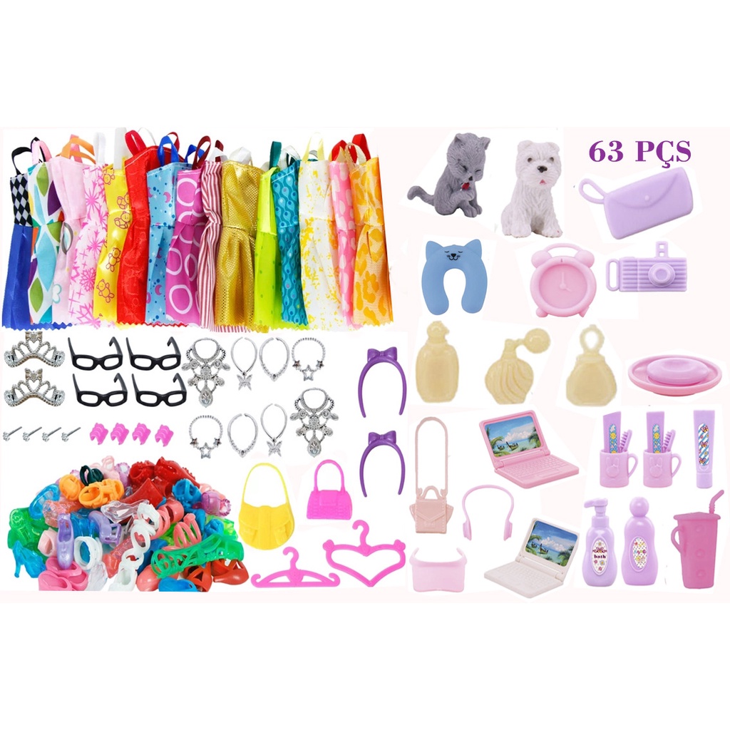 Roupas para Bonecas Barbie Kit 63