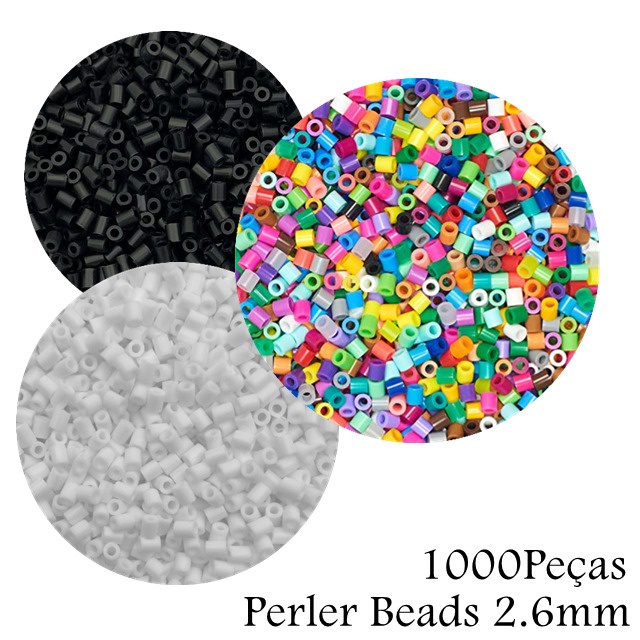 Perler Hama Beads 2.6mm Pixel Arte 1.000 Pçs Mix color, Branco ou Preto