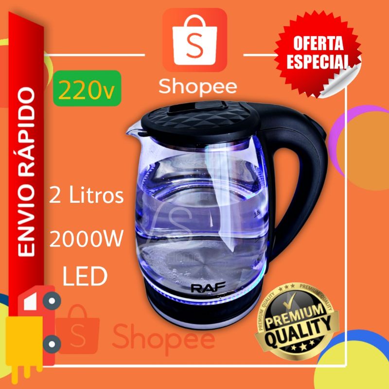 Jarra Electrica De Vidrio Iluminada Led Azul 2lts 1500w • GoStore