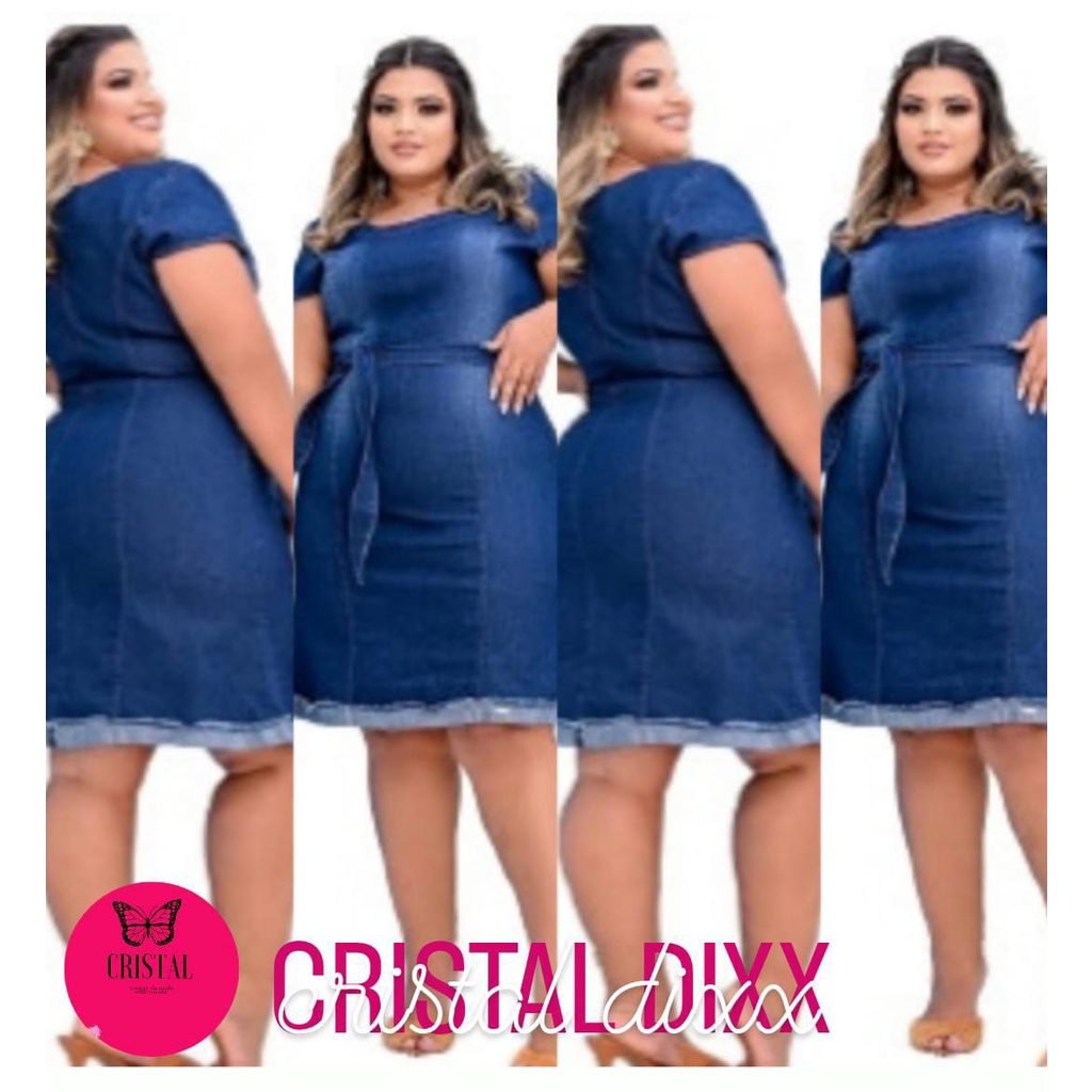 Vestido Jeans Moda Evangélica Plus Size Casual (Ref 43 e 44)