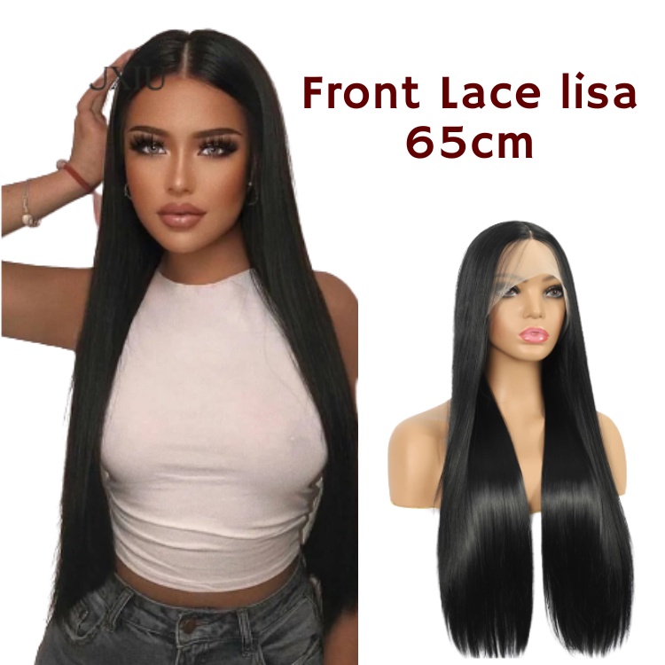 Peruca Lisa Front Lace C/repartição Livre 60 Cm Premium+brin