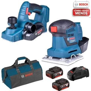 Plaina Gho18v-li + Lixadeira Orbital Gss18v-10 + Kit Bosch