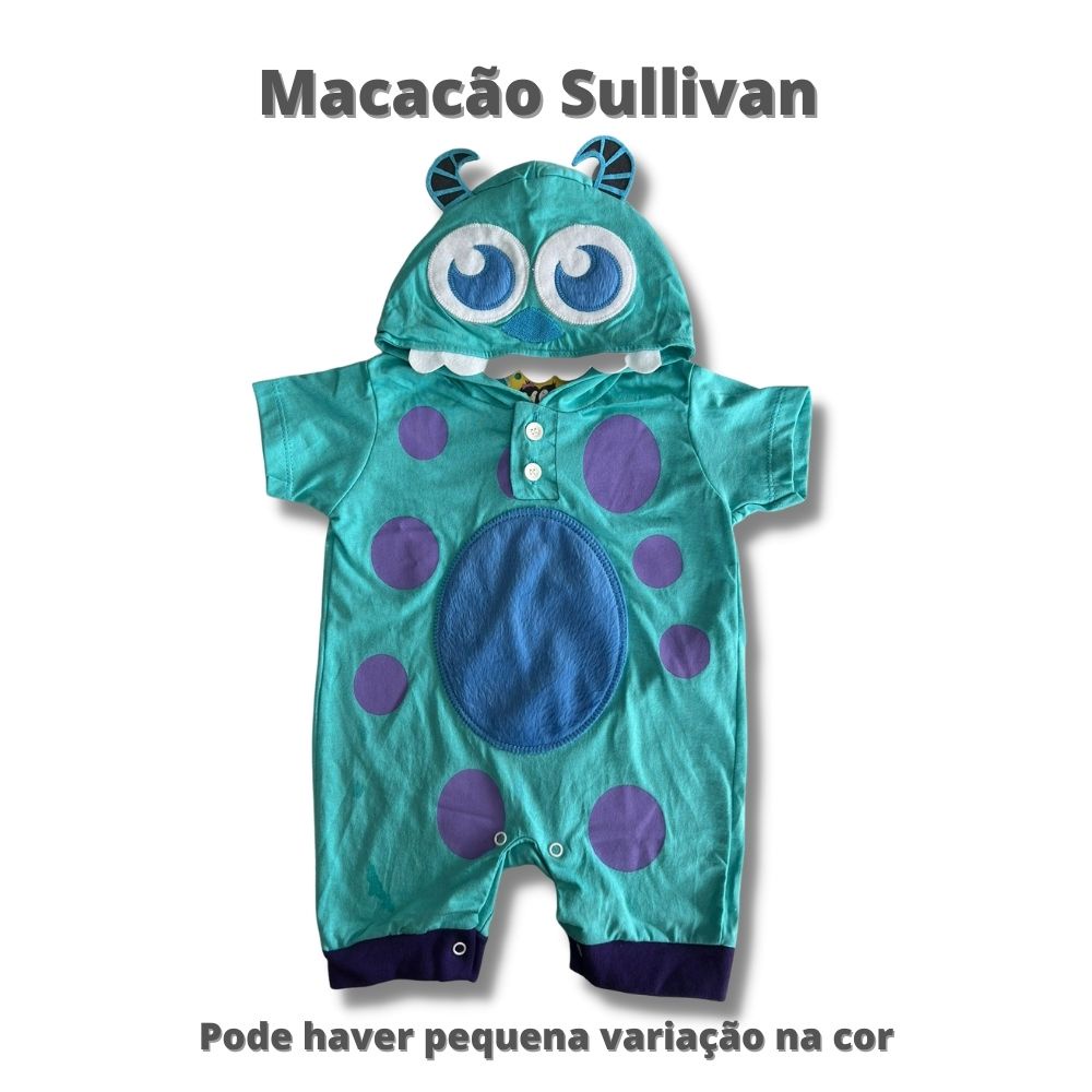 Macacão curto Sullivan. Fantasia Monstros SA para bebê. Fantasia sullivan  bebe. | Shopee Brasil