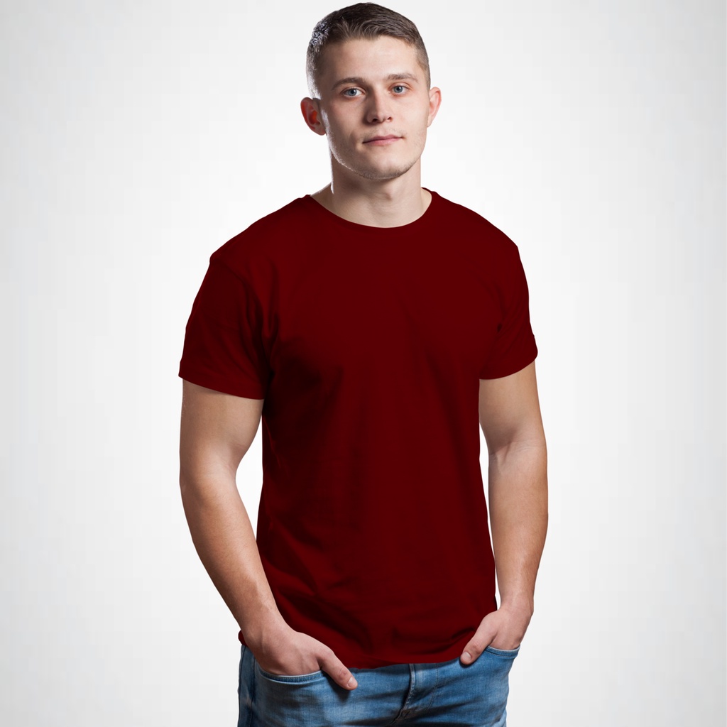 Camiseta Vinho Bordô Lisa Básica Premium 100% Algodão 30.1
