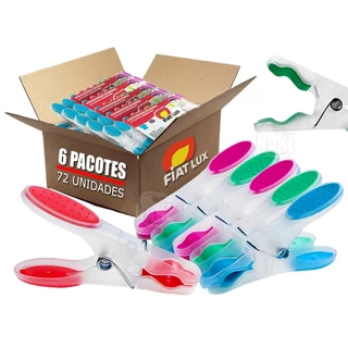 Kit Prendedor De Roupa Fiat Lux Emborrachado Com 72 Unidades Pregador Varal Grampo Lavanderia