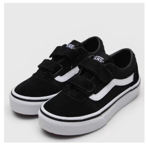 Tênis casual infantil tipo vans sem cadarço com velcro