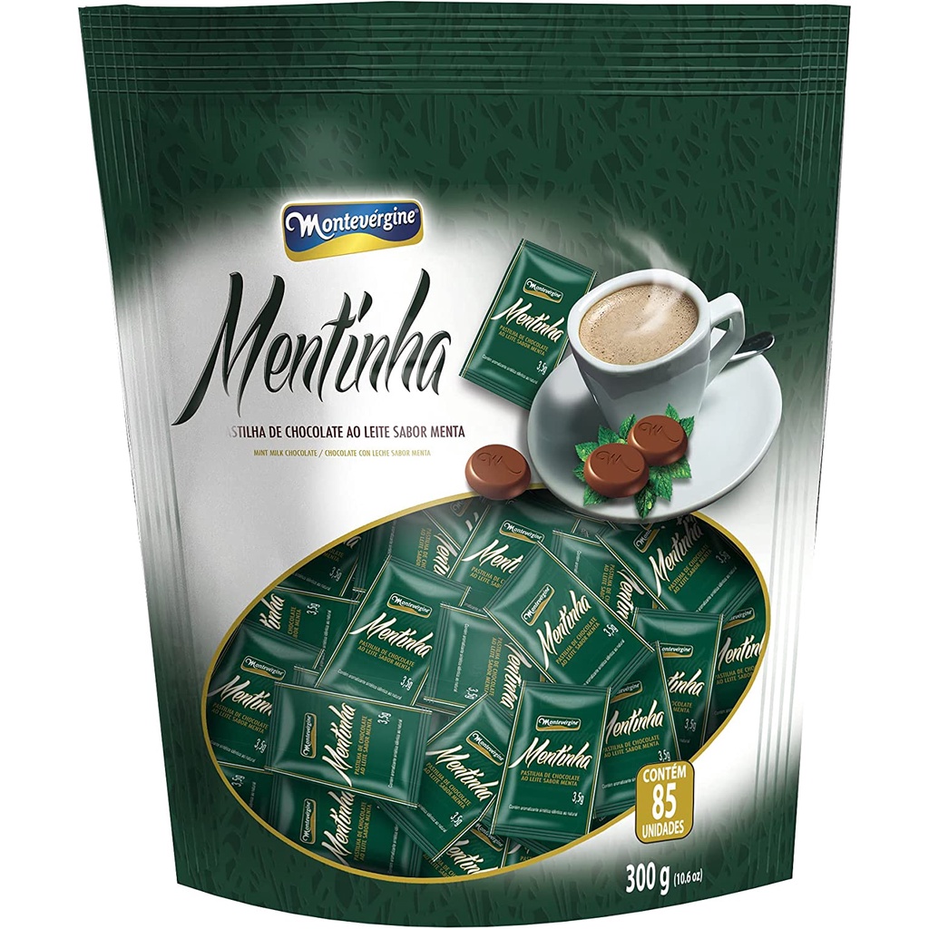 Chocolate Mentinha Pastilhas de Menta Montevergine 300g Shopee Brasil