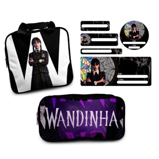 KIT MATERIAL ESCOLAR - WANDINHA ADDAMS/ WENDNESDAY - KIT VOLTA ÁS AULAS PERSONALIZADO