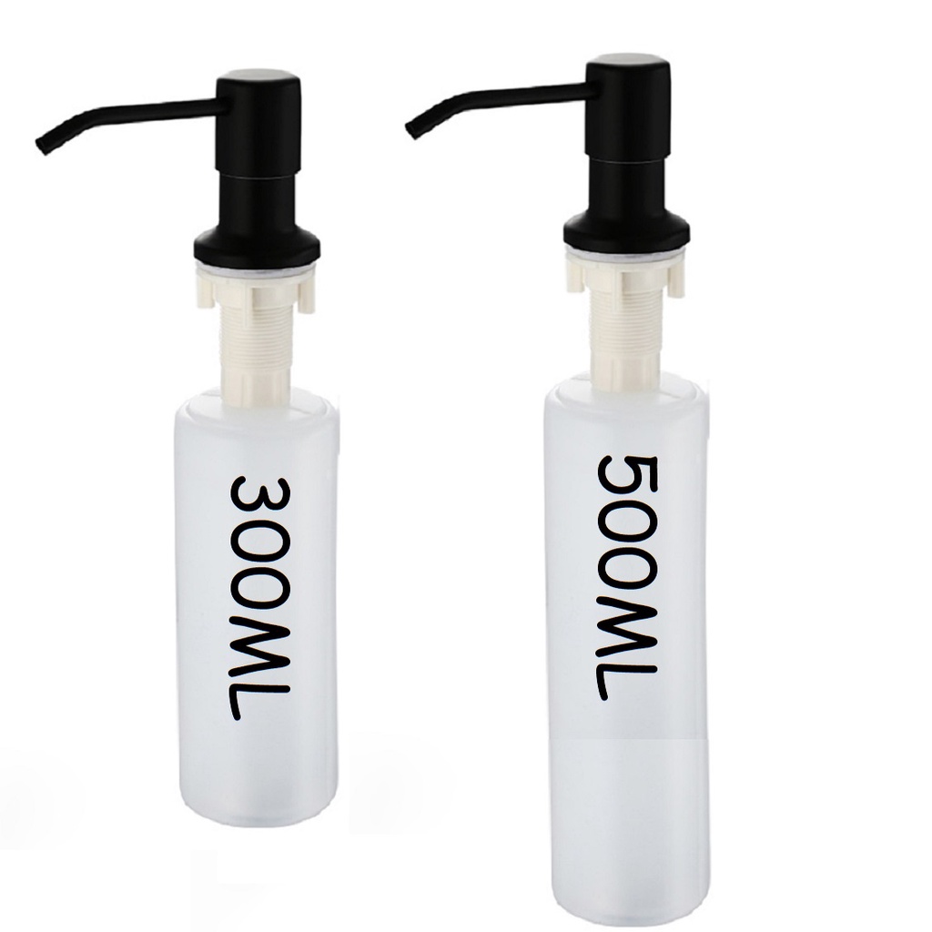 Saboneteira de embutir Aço Inox Preto 500 Ou 300ML Compativel com Pia de Marmore e Granito Duravel e resistente