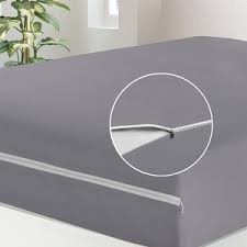 Capa para Proteger Colchão Queen Malha Gel com Zíper Cinza